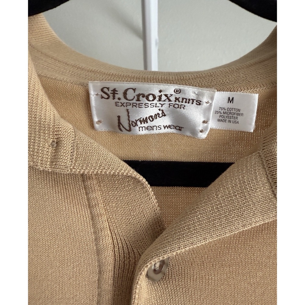 St Croix For Norman's Mens Medium Short Sleeve Collared Preppy‎ VINTAGE - Picture 2 of 3